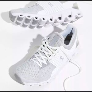 on cloudswift running shoes - glacier and white